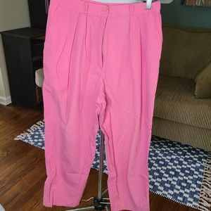 Anne Klein vintage baggy pleated high rise pants pink